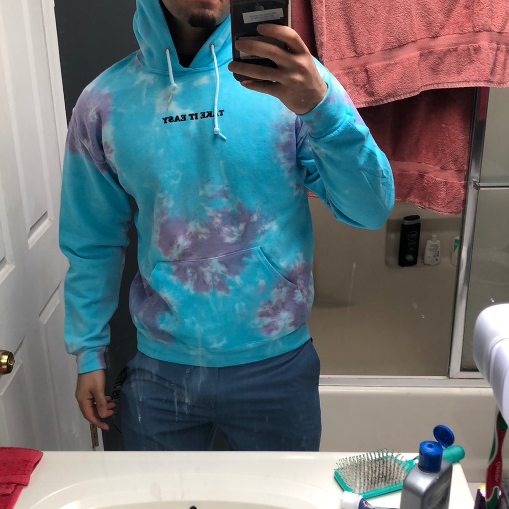 Cotton candy sweatshirt.